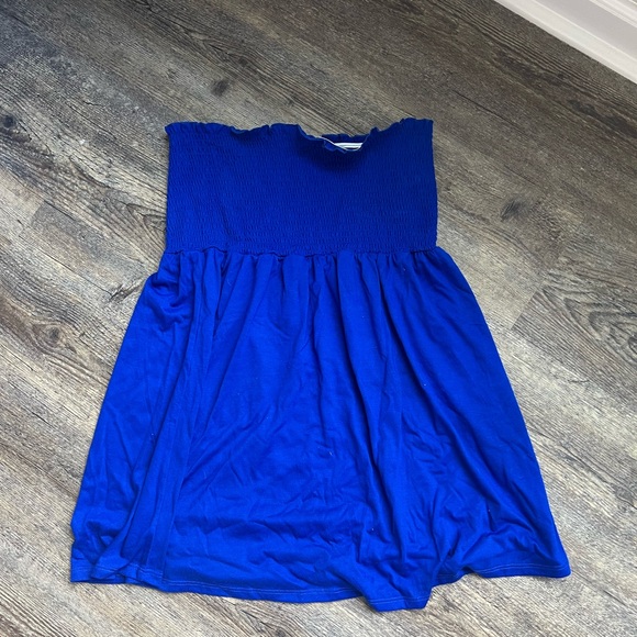 ASROSERICH L BLUE STRAPLESS TANK TOP - Picture 2 of 7